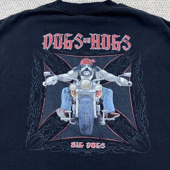 Vintage Big Dogs Shirt Men XL Black Y2K Motorcycle Biker Chopper Iron Cross Tee - Picture 3 of 14